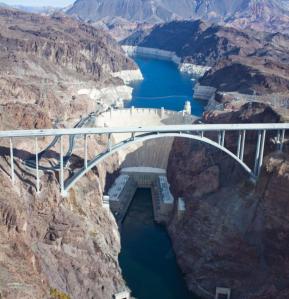 Aerial View of Hoover Dam and Bridge